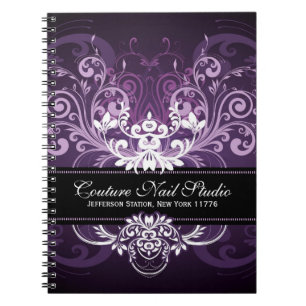 Elegant zwart Paars en witte tinten  Lijst Notitieboek