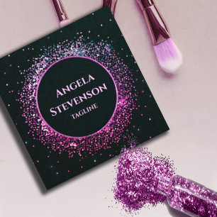 Elegant zwart Paarse glitter Visitekaartje