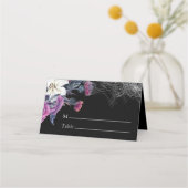 Elegant Zwart Paarse Gotische Bloemen Schedel Brui (Voorkant)