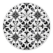 Elegant zwart patroon keramische knop (Voorkant)