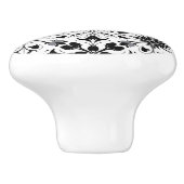 Elegant zwart patroon keramische knop (Zijkant)