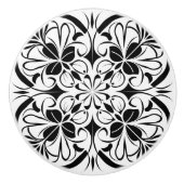 Elegant zwart patroon keramische knop (Voorkant)