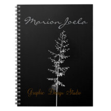 Elegant zwart patroon spiraal notebook