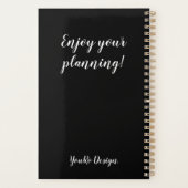 Elegant zwart personaliseert fitnessplanner voor h planner (Achterkant)