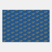 Elegant Zwart, Rood, Blauw, Faux Gold 15e Event # Inpakpapier Vel (Voorkant 3)