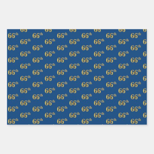 Elegant Zwart, Rood, Blauw, Faux Gold 66e Event # Inpakpapier Vel (Voorkant 3)