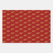 Elegant Zwart, Rood, Blauw, Faux Gold 66e Event # Inpakpapier Vel (Voorkant 2)