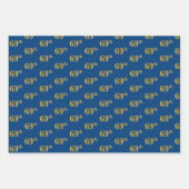 Elegant Zwart, Rood, Blauw, Faux Gold 69e Evenemen Inpakpapier Vel (Voorkant 3)