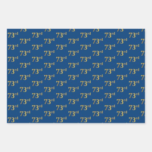 Elegant Zwart, Rood, Blauw, Faux Gold 73e Event # Inpakpapier Vel (Voorkant 3)