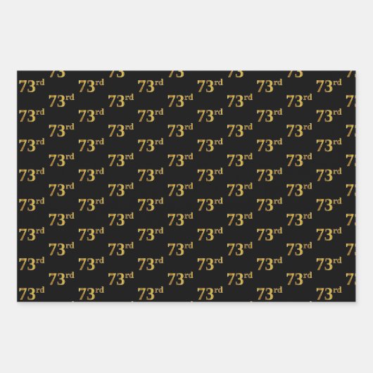 Elegant Zwart, Rood, Blauw, Faux Gold 73e Event # Inpakpapier Vel (Voorkant)