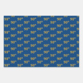 Elegant Zwart, Rood, Blauw, Faux Gold 90ste Event Inpakpapier Vel (Voorkant 3)
