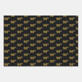 Elegant Zwart, Rood, Blauw, Faux Gold 90ste Event Inpakpapier Vel (Voorkant)