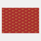 Elegant Zwart, Rood, Blauw, Faux Gold 91e Event # Inpakpapier Vel (Voorkant 2)