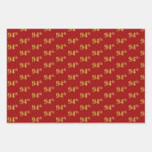 Elegant Zwart, Rood, Blauw, Faux Gold 94e Event # Inpakpapier Vel (Voorkant 2)