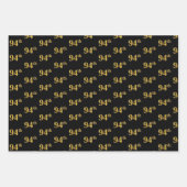 Elegant Zwart, Rood, Blauw, Faux Gold 94e Event # Inpakpapier Vel (Voorkant)