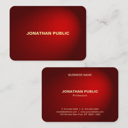 Elegant Zwart Rood Damask Professionele Sjabloon Visitekaartje (Voorkant / Achterkant)