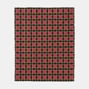 Elegant zwart rood geruit patroon fleece deken