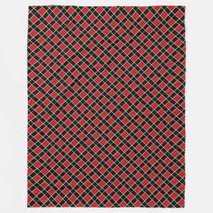 Elegant zwart rood geruit patroon fleece deken