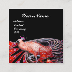 ELEGANT ZWART ROOD PAVO MODE JUWELEN MONOGRAM VIERKANTE VISITEKAARTJE