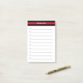 Elegant zwart rood, speciaal aangepast om lijst te post-it® notes (Op bureau)