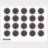 Elegant Zwart Roos Goud Glitter productetiket Ronde Sticker (Vel)