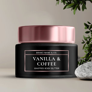 Elegant Zwart & Roos Gouden Body Butter Pot Label Waterfles Etiket