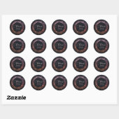 Elegant zwart Roos gouden glitter dank u Ronde Sticker (Vel)