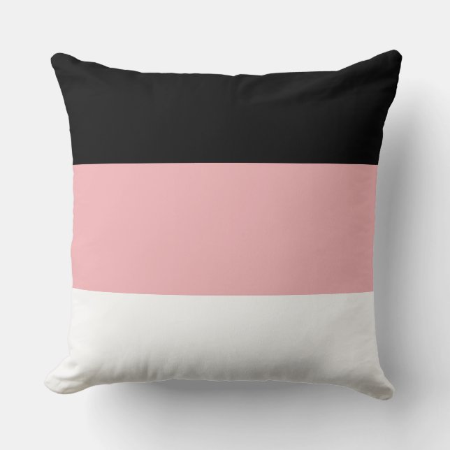 Elegant zwart roze en wit Sierkussen (Voorkant)