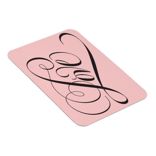 Elegant zwart roze Fancy LOVE Script Letteren Magneet (Rechterzijde)