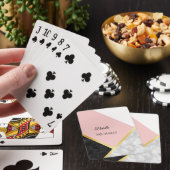Elegant zwart-roze kleurenblok met naam pokerkaarten (Insitu)