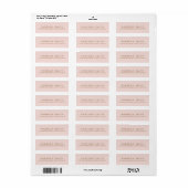 Elegant zwart roze minimalistisch terugkeeradres etiket (Full Sheet)