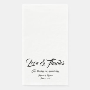 Elegant zwart script aangepast Liefde & Bedankt br Servet