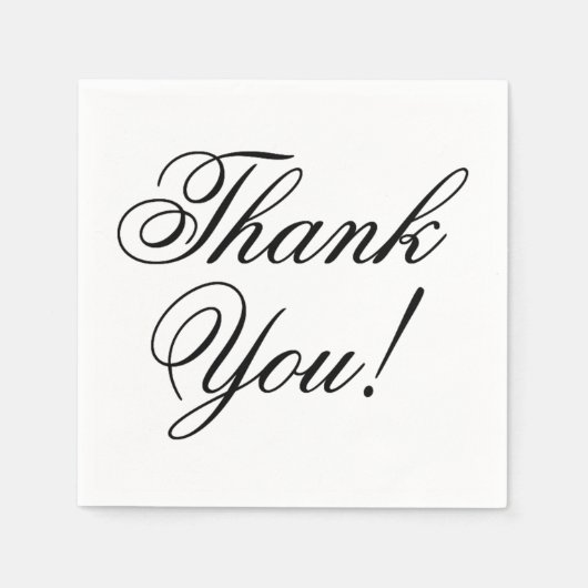Elegant zwart script Bedankt voor de bruiloft Servetten (Voorkant)