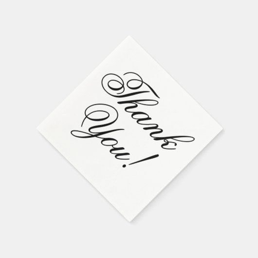 Elegant zwart script Bedankt voor de bruiloft Servetten (Hoek)