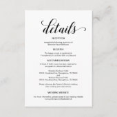 Elegant zwart script, bruiloft details informatie informatiekaartje (Voorkant)