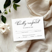 Elegant Zwart Script Bruiloft RSVP Kaart