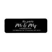 Elegant zwart script De toekomst Mr en Mrs Etiket (Voorkant)