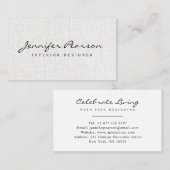 Elegant zwart script logo chique modern beige linn visitekaartje (Voorkant / Achterkant)
