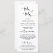 Elegant zwart script, meneer en mevrouw, huwelijks programma (Voorkant / Achterkant)