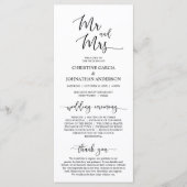Elegant zwart script, meneer en mevrouw, huwelijks programma (Voorkant)