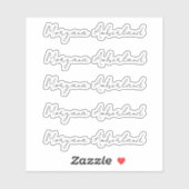 Elegant zwart script naam Kantoor cut vinyl Sticker (Vel)