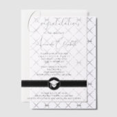 Elegant zwart script stijlvol afstudeerfeest vellum uitnodigingen (Offset (Uitnodiging))