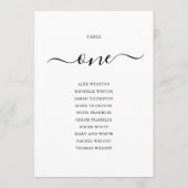 Elegant zwart-Script-tabel nummer 1-zitplaatskaart Kaart (Achterkant)