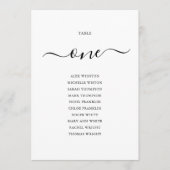 Elegant zwart-Script-tabel nummer 1-zitplaatskaart Kaart (Voorkant)
