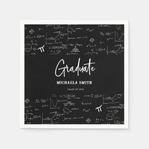 Elegant zwart script Wiskunde Afstuderen Servet