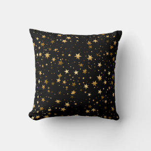 Elegant zwart Sierkussen met gouden sterren