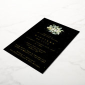 Elegant Zwart Snowberry+Eucalyptus Vrijgezellenfee Folie Uitnodiging (Gedraaid)