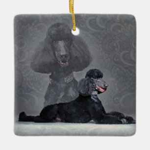 Elegant zwart standaardpoel keramisch ornament