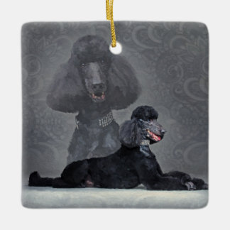 Elegant zwart standaardpoel keramisch ornament