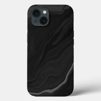 Elegant zwart stenen marmerpatroon iPhone 13 hoesje
